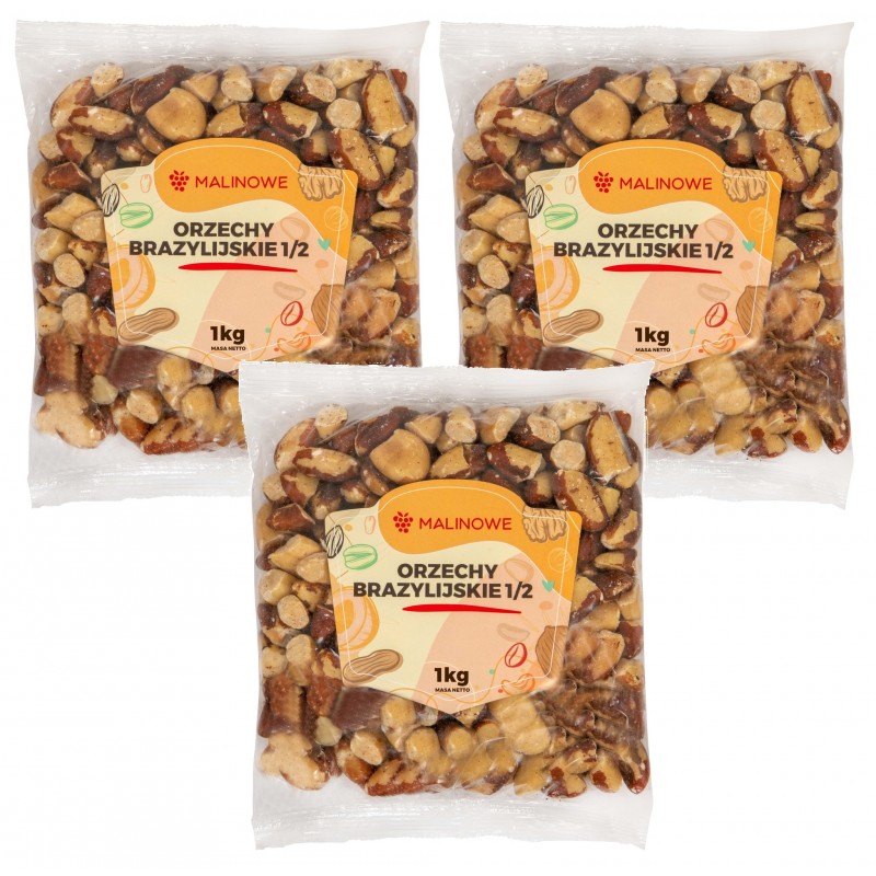 Zestaw Orzechy Brazylijskie Połówki 3x1kg